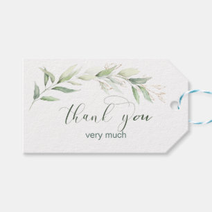 Green & gold foliage Thank You Gift Tags