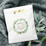 GREEN GOLD FOLIAGE WREATH STAR BAR BAT MITZVAH FAVOUR BAG<br><div class="desc">If you need any further customisation or any other matching items,  please feel free to contact me at info@yellowfebstudio.com</div>