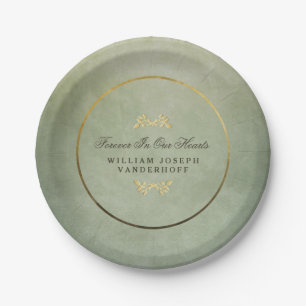Green & Gold Forever In our Hearts Memorial Plates