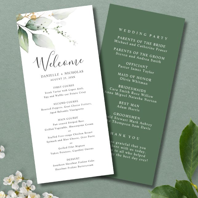Green Gold Garden Programme de mariage (Créateur téléchargé)