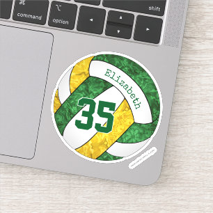 green gold girls' volleyball w player name number