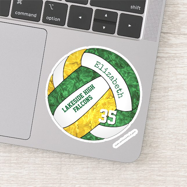 green gold girls volleyball w school mascot name (Detail)