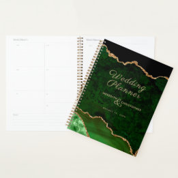 Green Gold Glitter Agate Wedding Planner