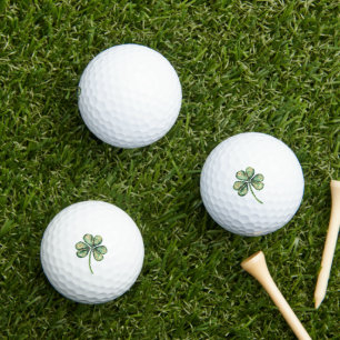 Green Gold Glitz Shamrock   Golf Balls