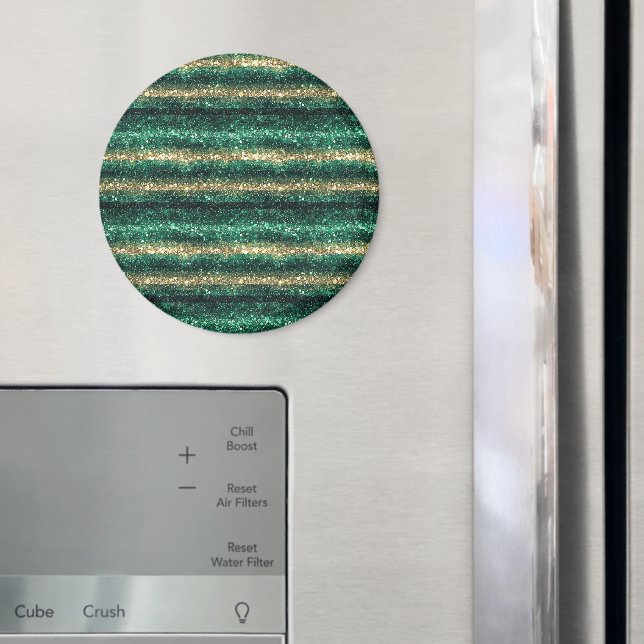 Green Gold Glitzy St. Patrick's Day Glitter Magnet (In Situ (Fridge))