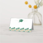 Green & Gold Graduation Cap Folding Label, Food or