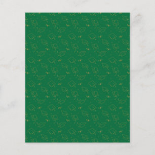 Green & Gold Graduation Cap Toss Scrapbook Paper
