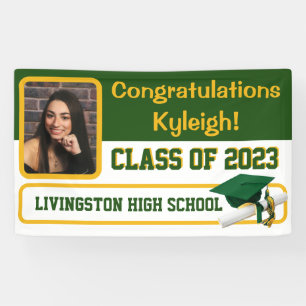 Green & Gold Indoor Graduation Banner