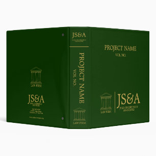Green Gold Justice Columns Law Firm Binder