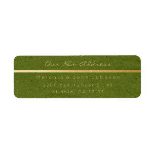 Green Gold Kraft Thank You  New Adress RSVP