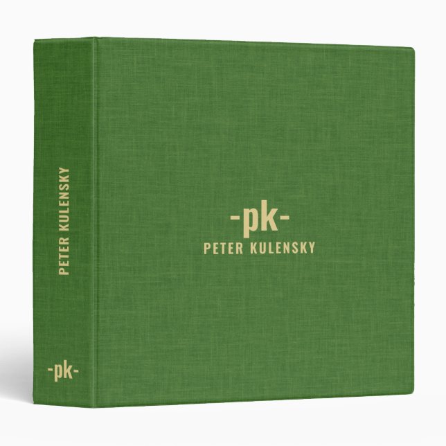 Green Gold Linen Texture Binder (Front/Spine)