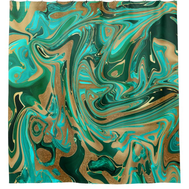 Green & Gold Liquid Marble (Front)