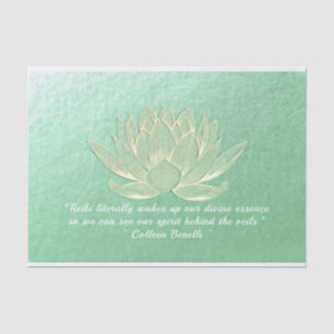 Green Gold Lotus Yoga Meditation Instructor Quotes Tissue Paper