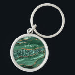 Green Gold Marble Emerald Custom Name Keychain<br><div class="desc">Personalized Custom Name Keychains with Emerald Green Gold Glitter Agate Geode Sparkly Marble Keychain Gift for Women / Girl - Your Birthday - Anniversary or Wedding Gifts / Accessories - Add Your Name - Text or Remove - Make Your Special Keyrings Gift for Her - Resize and move or remove...</div>