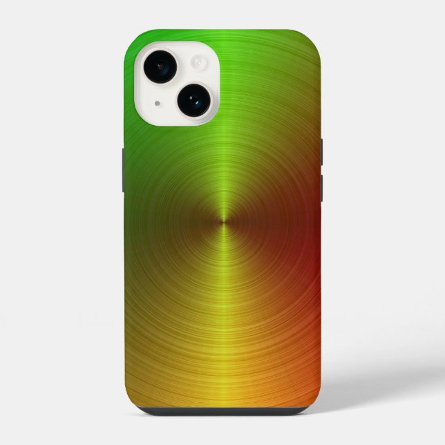 Green & Gold Metallic Vortex iPhone Case (Back)