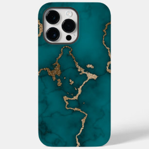Green Gold Modern Marble Case-Mate iPhone 14 Pro Max Case
