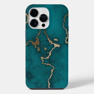 Green Gold Modern Marble iPhone 14 Pro Max Case