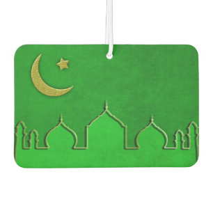 Green Gold Mosque Moon Star Car Air Freshener