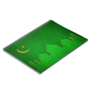 Green Gold Mosque Moon Star Notebook