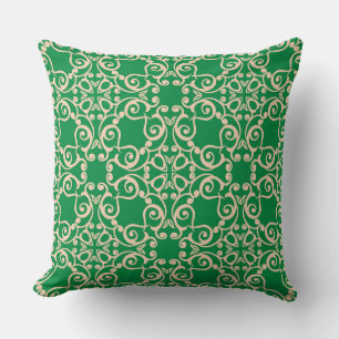 Green Gold Neutral Hamptons Abstract Modern Throw Pillow