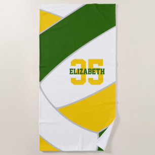green gold or ANY colours personalized volleyball Beach Towel