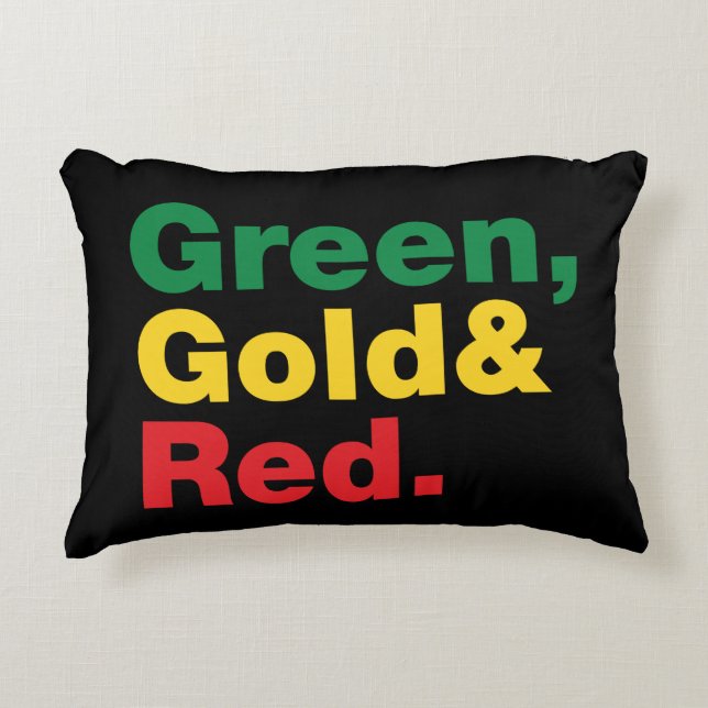 Green, Gold & Red. Accent Pillow (Front)