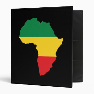 Green, Gold & Red Africa Flag Binder