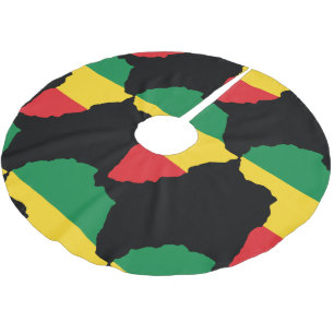 Green, Gold & Red Africa Flag Brushed Polyester Tree Skirt