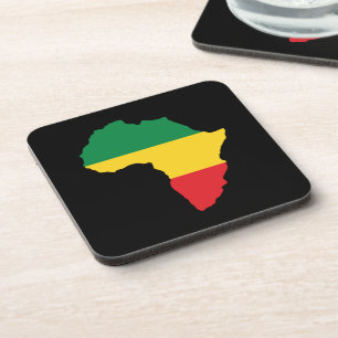 Green, Gold & Red Africa Flag Coaster