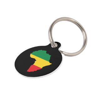 Green, Gold & Red Africa Flag Pet Tag