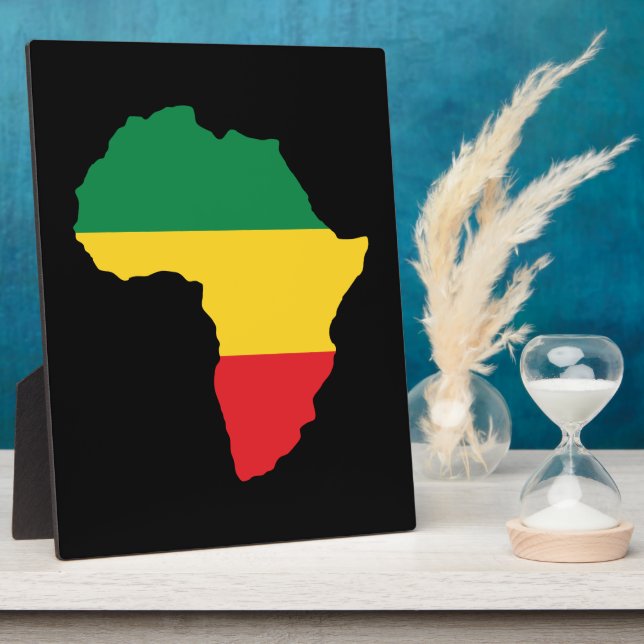 Green, Gold & Red Africa Flag Plaque (Side)