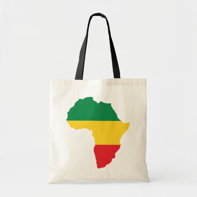 Green, Gold & Red Africa Flag Tote Bag (Front)