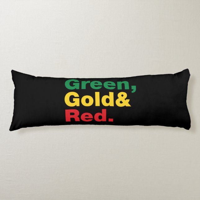 Green, Gold & Red. Body Pillow (Front)