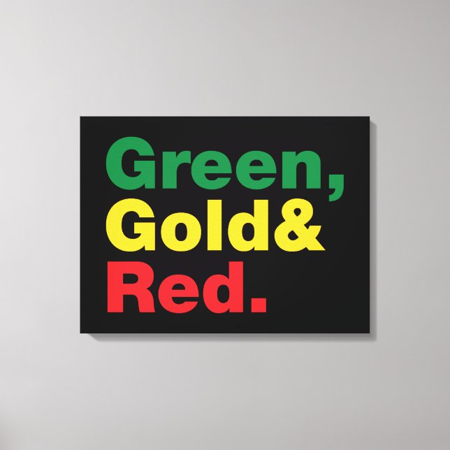 Green, Gold & Red. Canvas Print (Front)