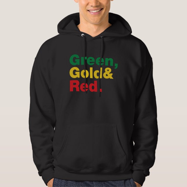 Green, Gold & Red. Hoodie (Front)