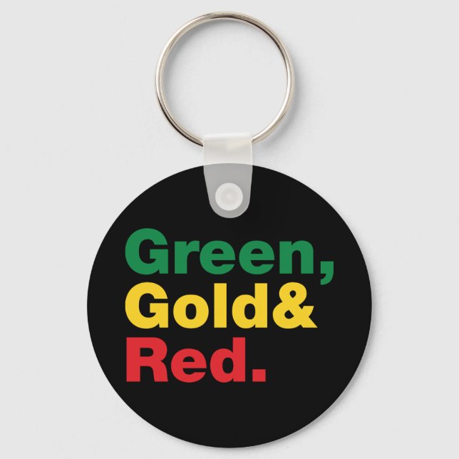 Green, Gold & Red. Keychain (Front)