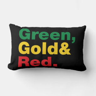 Green, Gold & Red. Lumbar Pillow