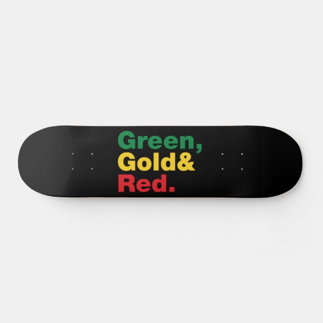 Green, Gold & Red. Skateboard (Horz)