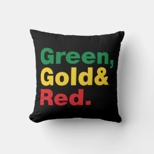 Green, Gold & Red. Throw Pillow