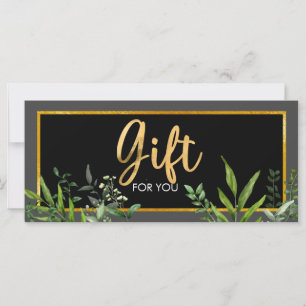 Green Gold Salon Store Business Gift Certificate