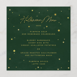 Green/Gold Scattered Stars Square/Round Halloween Menu