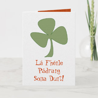 Green & Gold Shamrock Card
