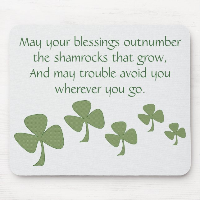Green & Gold Shamrock Mouse Pad (Front)