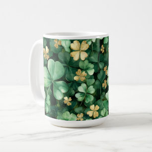 Green Gold Shamrocks St. Patrick's Day Coffee Mug
