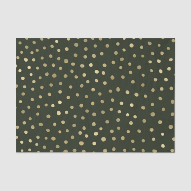 Green & Gold Snow Holiday Party Festive Tissue Paper (Front)