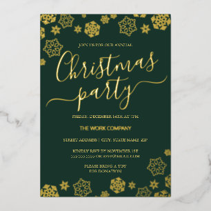 Green Gold Snowflake Corporate Christmas Party 