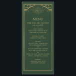 Green Gold Sun and Moon Tarot Card Wedding Menu<br><div class="desc">Elegant and modern wedding design inspired by a tarot card. Design is not real foil. You can customize this further by clicking on the "PERSONALIZE" button. Matching Items in our shop for a complete party theme.</div>