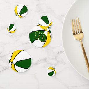 green gold team colours basketball party confetti