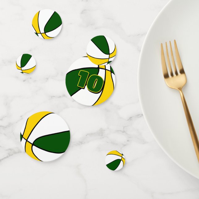 green gold team colours basketball party confetti (Group)