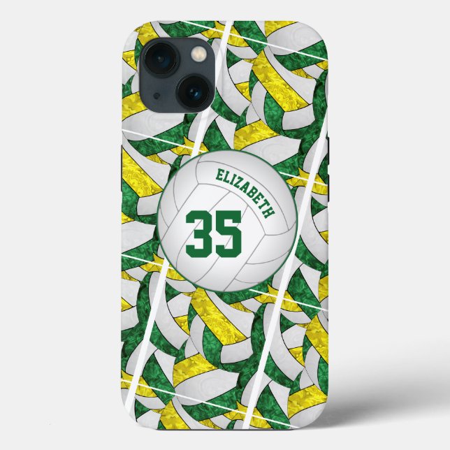 green gold team spirit gifts girls volleyball Case-Mate iPhone case (Back)